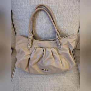ELLIOTT LUCCA Tan Leather Hobo Shoulder Bag Braided Handles